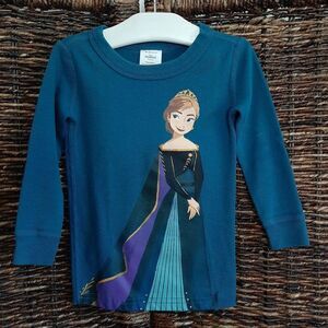 Hanna Andersson Disney 100% Organic Anna Pajama Shirt Kids 2T Teal Frozen II